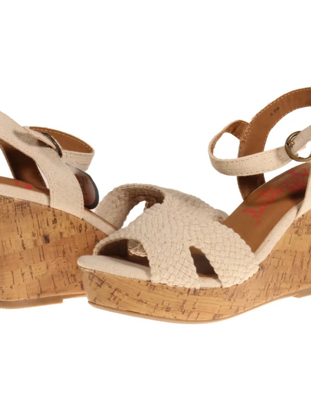 Jellypop Natural Braided Strap Cork Wedge Sandals